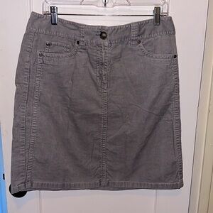 Ann Taylor Dusty Grey Corduroy Knee Length Skirt